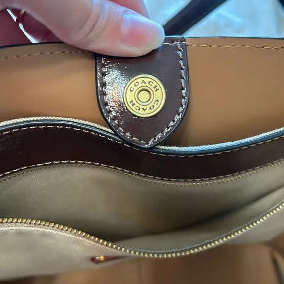 Coach Burgundy Leather Shoulder Bag - Picture 6 of 7